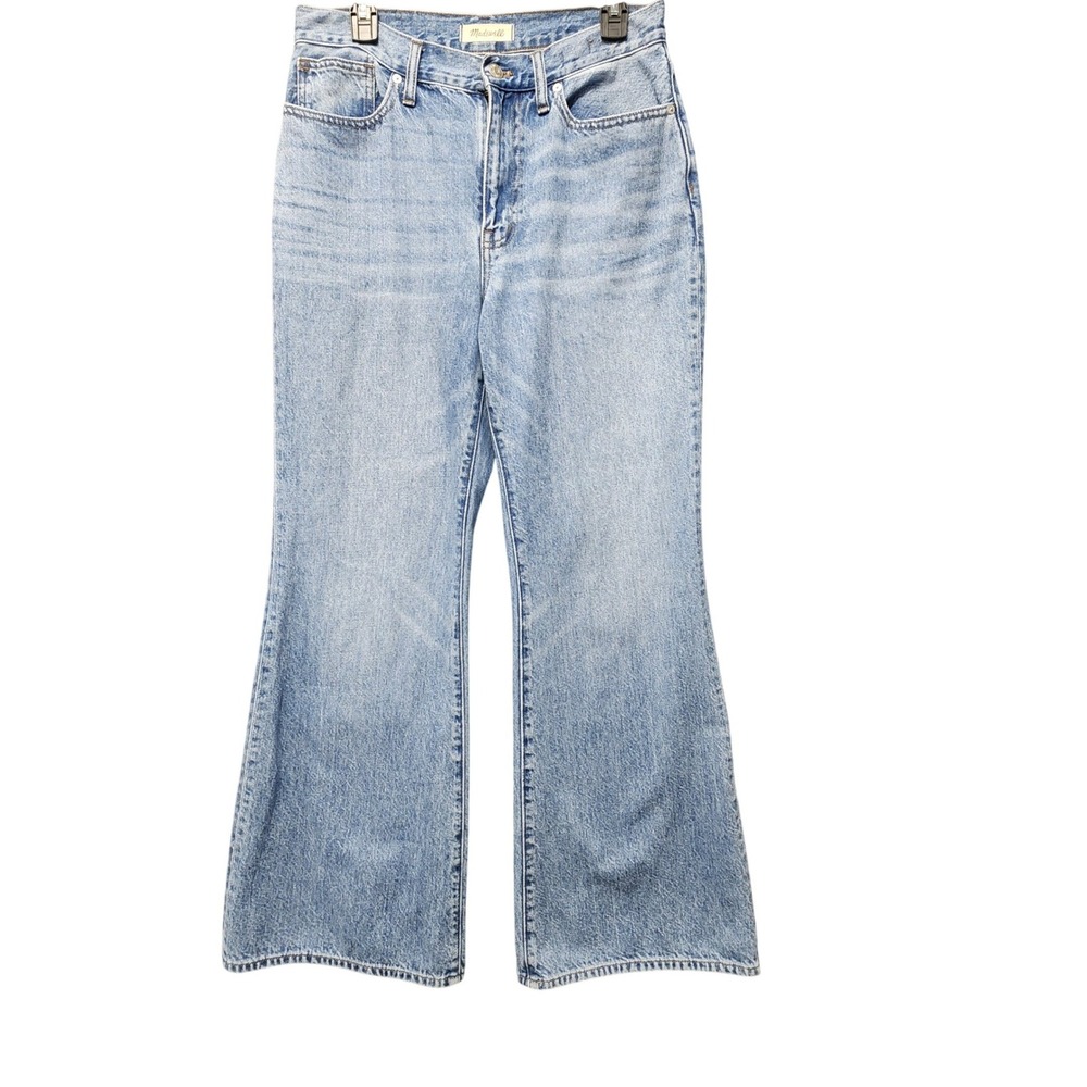 Madewell Baggy Flare Jeans Womens 29 Light Wash High Rise Wide Leg Denim Retro